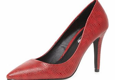 Dorothy Perkins Womens Red high pointed court shoes- Red