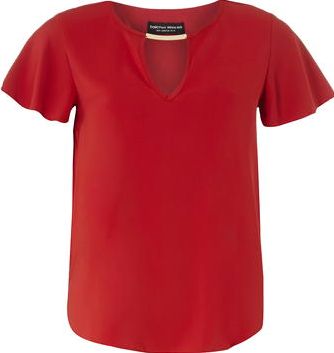 Dorothy Perkins, 1134[^]262015000707738 Womens Red Key Hole Top- Red DP05599112
