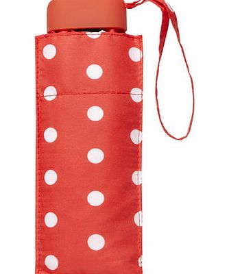 Dorothy Perkins Womens Red Polka Dot Mini Umbrella- Red DP11136526