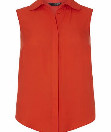 Dorothy Perkins Womens Red Sleeveless Shirt- Red DP05516212