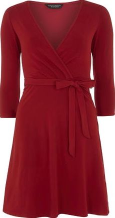 Dorothy Perkins, 1134[^]262015000709311 Womens Red Wrap Dress- Red DP56453026