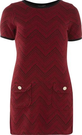 Dorothy Perkins, 1134[^]262015000708527 Womens Red Zig Zag Print Tunic- Red DP05586874