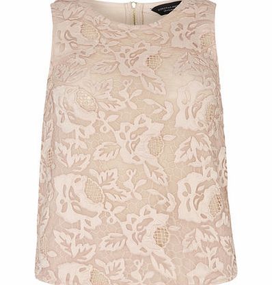 Womens Rose Blush Lace Shell Top- Pink DP05504655
