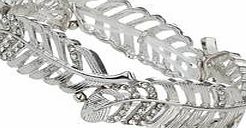 Dorothy Perkins Womens Silver Leaf Stretch Bracelet- Silver