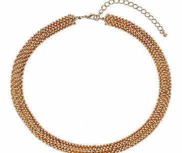 Dorothy Perkins Womens Simple textured gold necklace- Gold