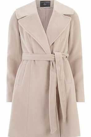 Womens Tall Blush Fit and Flare Coat- Blush
