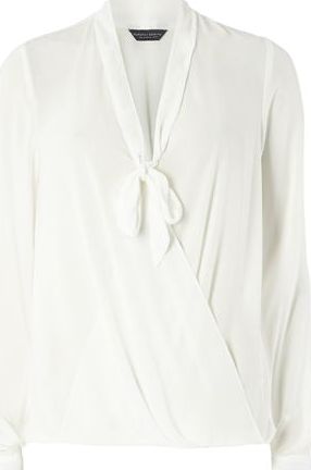 Dorothy Perkins, 1134[^]262015000706025 Womens Tall Ivory Pussybow Blouse- White