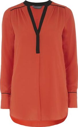 Dorothy Perkins, 1134[^]262015000708593 Womens Tall Orange Contrast Shirt- Orange