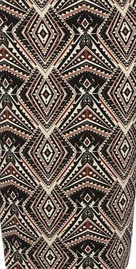 Dorothy Perkins Womens Tan and Black Tribal Tube Skirt- Brown