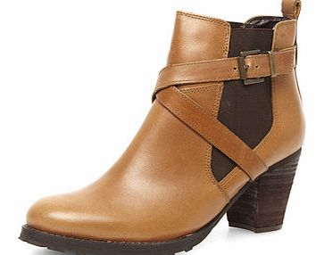 Womens Tan leather chelsea boots- Tan DP35223850