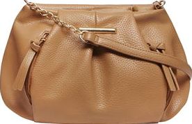 Dorothy Perkins, 1134[^]262015000714037 Womens Tan soft zip pouch crossbody bag- Brown