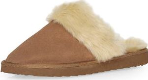 Dorothy Perkins, 1134[^]262015000712054 Womens Tan suede leather mule slippers- Tan