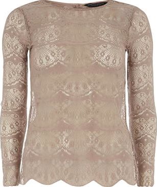 Dorothy Perkins, 1134[^]262015000706016 Womens Taupe Button Back Top- Taupe DP05601684