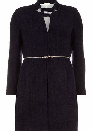 Dorothy Perkins Womens True decadence Navy inverted collar coat-