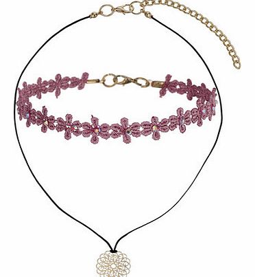 Dorothy Perkins Womens Two Row Choker- Red DP49814831