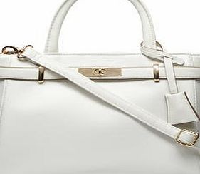 Dorothy Perkins Womens White mini belted tote bag- White