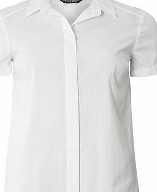 Dorothy Perkins Womens White Short Sleeve Shirt- White DP05583302
