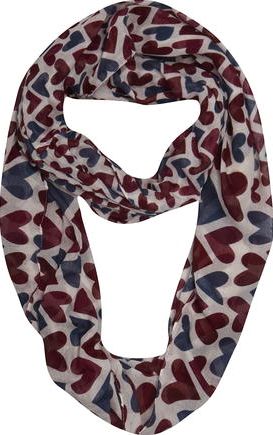 Dorothy Perkins, 1134[^]262015000711242 Womens White/teal heart snood- Red DP11169712