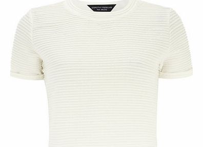 Dorothy Perkins Womens White textured t shirt- White DP05468420
