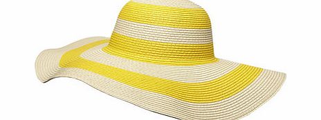 Dorothy Perkins Womens Yellow Stripe Floppy Hat- Yellow DP11148041