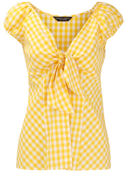 Dorothy Perkins Yellow gingham stripe blouse