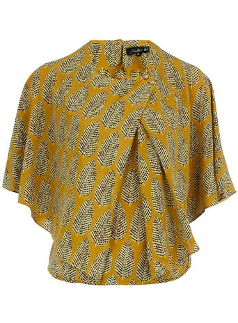 Dorothy Perkins Yellow printed cape blouse DP01000127