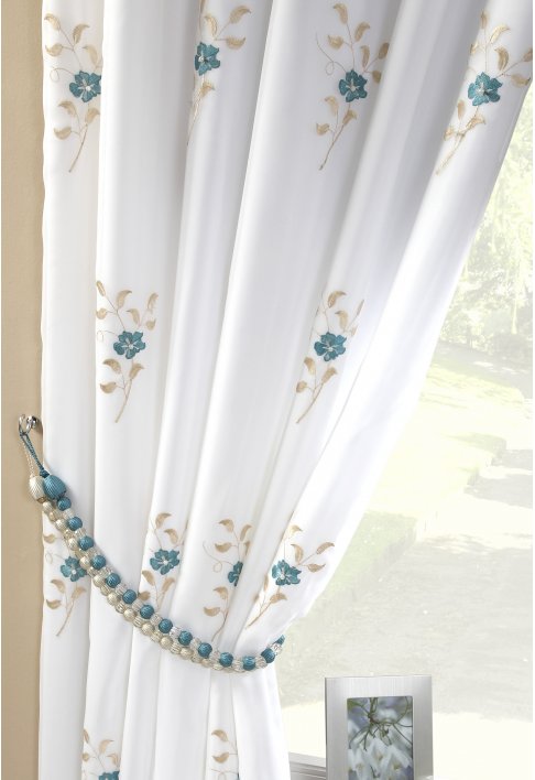 Dorset Teal Lined Curtains