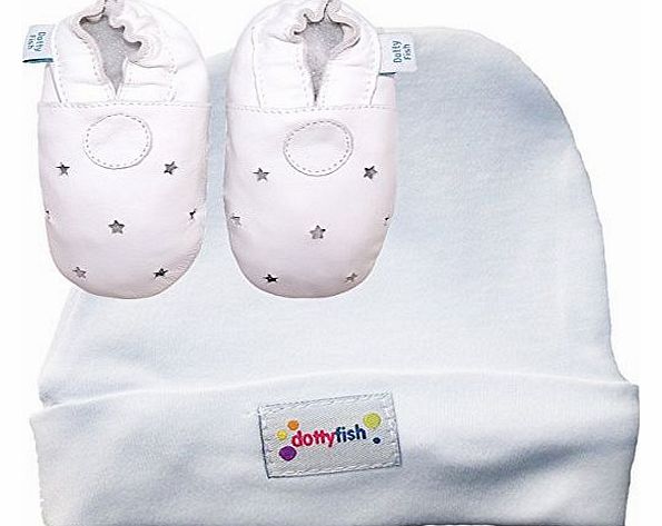 Dotty Fish NEW SOFT LEATHER BABY SHOES WHITE STAR 