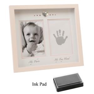 Double Hand Print and Pink Photo Frame