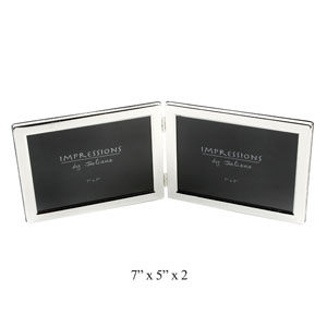 Double Silver Plated Landscape 5 x 7 Photo Frame