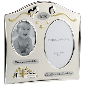 double Then and Now 30th Birthday Photo Frame
