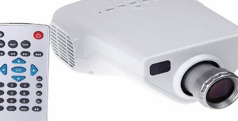 Mini 1080P HD Multimedia LED Projector Home Cinema AV TV VGA USB HDMI TF Video White