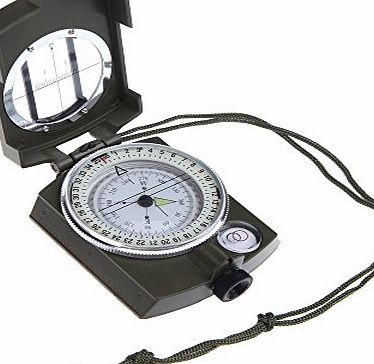 douself Portable Military Army Geology Lensatic Compass Prismatic Compass Multifunctional Outdoor Camping Exploration Tool with Fluorescent Light amp; Carrying Bag