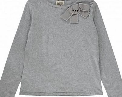 Douuod Cornelly Bow Blouse Heather grey `2 years,3