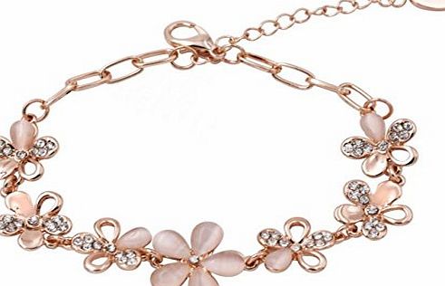 Dowellbest Hand Chain Charm Bracelet Womens Jewelry Bling 18K Rose Gold