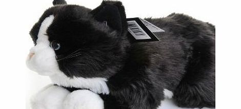 Dowman Plush Soft Toy Black amp; White Cat. 38cm.