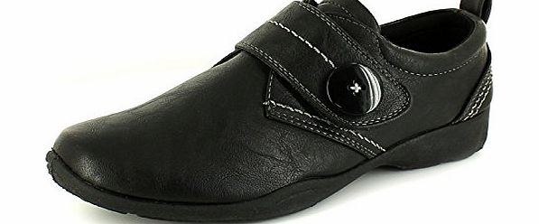 Dr Keller New Ladies/Womens Black Dr Keller Fryer Single Strap Casual Shoes. - Black - UK 6