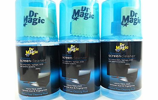 Dr Magic Multi Pack Offer 3 X Dr Magic Ultimate Screen Cleaner for computers, laptops, LCD and Plasma Screens 200 ml Each
