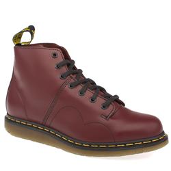 Male Monkey Boot Leather Upper Casual in Red