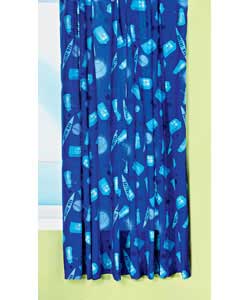 dr who Pair of 66 x 54in Unlined Curtains - Blue