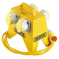 Draper 110V 4 Way Extension Lead Junction Box