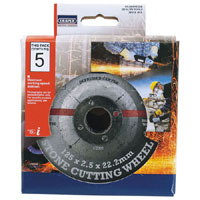 Draper 230 X 3 X 22.2mm Stone Cutting Wheels Pack Of 5