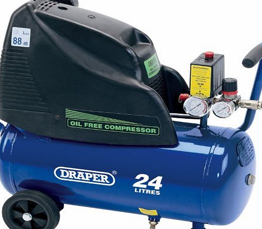 Draper 24978 24-Litre 230V 1.1kW Oil-Free Air Compressor