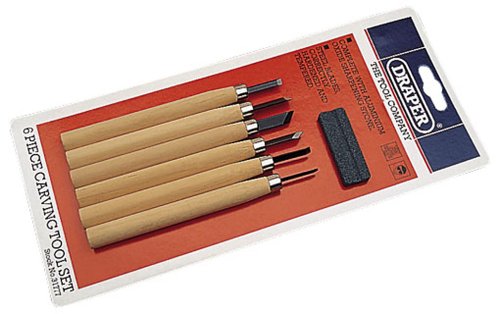 Draper 31777 7-Piece Wood Carving Tool Set with Sharpening Stone