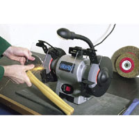 Draper 370W 150mm Bench Grinder With Light and Grinding Wheel Dressing Tool 240V