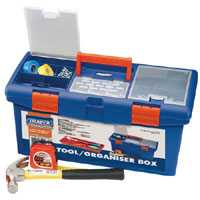 Draper 500mm X 250mm X 245mm Tool Box Or Organiser Box With Tote Tray