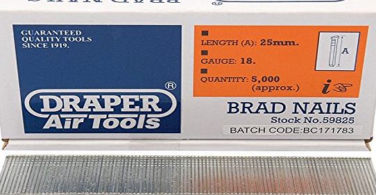 Draper Air Tools 59825 Nails 25mm 18G (apx 5,000)