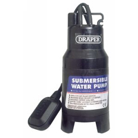 Draper Submersible Dirty Water Pump 8.5m Lift and 235l/m Max Flow   Float Switch 110v