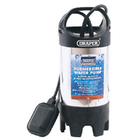 Draper Submersible Stainless Steel Dirty Water Pump 8.5m Lift and 235l/m Max Flow   Float Switch 240v