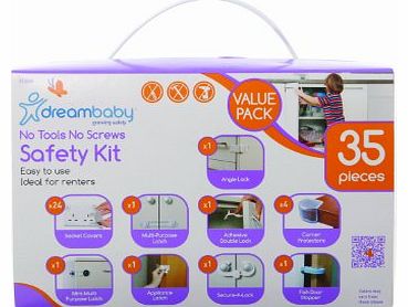 Dreambaby No Tools No Screws Safety Kit Uk - Value Pack 35pcs (White, 35 Pieces)